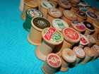 Lot Of 52 Vintage   Antique Sewing Thread Empty Wooden Spools    Extra Items