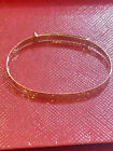14kt Gold Baby Bangle Bracelet  6      Adjusteble 2 Months To 3 Years Old