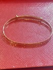 14kt Gold Baby Bangle Bracelet  6      Adjusteble Fits 2 Months To 3 Years Old
