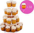 Jusalpha Large 4 Tier Cupcake Stand acrylic Round Cake Stand Dessert Tower Tea P