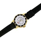 Trice Gold Tone White Dial Black Bezel 17 Jewels Black Strap Vintage Watch