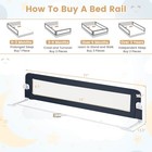 71  Toddler Foldable Bed Rail W  Adjustable Safety Strap  Bedrail Guard