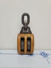 Merriman Mb Brothers Nautical marine Double Pulley Wood Body Brass Swivel wheels