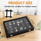 Rock Collections Box For Kids - Pu Leather Rock Display Case With 36 Grid - Stor
