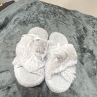 Garatia Women   s Gray Faux Fur Slide Slippers Open Toe Slip On Us 6
