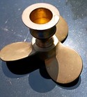 Vintage Solid Brass Boat Propeller Candle Holder Nautical Decor Marine Style