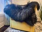 Icelandic Black Sheepskin Curly Rug Pelt Genuine Large Single Pelt