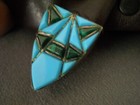 Native American Turquoise   Malachite Inlay Sterling Silver Ranger Set Belt 40