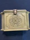 Vintage Max Klein Vintage Green 1960s Faux Wood Sewing Box Chest Storage W tray