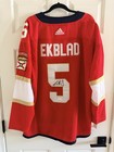      Autographed signed Aaron Ekblad Game Used Florida Home Jersey Jsa Coa Sz52     