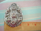 Antique Vintage Huge Repousse Art Nouveau Silver Tone Coat Dress Clip Pin Brooch