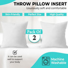 18 X 18 Throw Pillow Insert - Pack Of 2 White  Down Alternative Pillow Inserts F