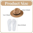  24 Pcs Straw Panama Hats And Flip Flops Bulk For Women Men Wide Brim X-large