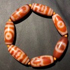Magic Tibetan Old Agate Red Color Various Patterns Totem Dzi Bead Braceletn024