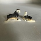 Two Vintage Bone China Miniature Walrus Figurines 1960-1970 s Japan