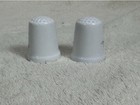 Vintage Collectible Pair Of Delft Blue Porcelain Thimbles Windmill Country Farm