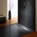 16  24  Matte Black Linear Shower Drain 2-in-1 Trench Floor Drain Tile Insert