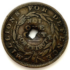 1837 1c Millions For Defense Not One Cent Hard Times Token Ht-50  Holed