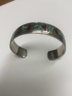 Native American Signed Fb Sterling Turquoise Coral Cuff Bracelet Exc