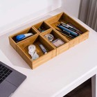 5-piece Bamboo Drawer Organizer Boxes Storage Box Kit For Home Desk  Natural