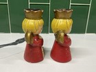 Ardco Pair Of Chalkware Angels Candle Holders Red Christmas Decor 4-1 4    Japan