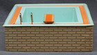 Vintage Swimming Pool With Diving Board   Ladder Lundby Dollhouse Sweden 1 16