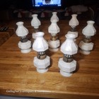 Lot Of 8 Antique Miniature Oil Lamp Smith I Fig 192 Milk Glass Mission Block 