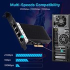 Intel I226 2500mbps Quad Port Rj45 Interface 2 5g Pcie Gaming Network Card