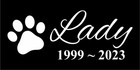 6  X 3  Engraved Name   Date Pet Memorial Granite Grave Marker Stone