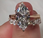 5 00ct Marquise-cut Lab Grown Diamond Solitaire Bridal Set Ring 14k Yellow Gold