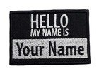 Custom Personalized  hello My Name Is  Patch Embroidered Iron On Hook   Loop