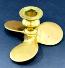 Vintage Italian Brass  Nautical Boat Propeller Candlestick Holder