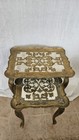Set 2 Florentine Gold White Resin Nesting Tables 