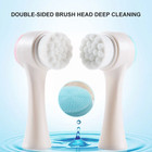 2 In 1 Double Sided Silicone Facial Cleansing Brush Face Scrubber Skin Massager
