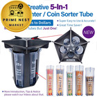Byteen8 Coin Counter Sorter With Wrappers  Change Roller Dark Grey
