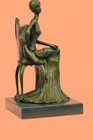 Bronze Sculpture Statue Decor Rare Fashion Model Sitting On Chair Art Sale Figur