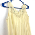 Vintage Shadowline Double Layer Sheer Yellow Lace Nightie Nightgown Chest 35 
