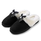 Aerusi Women Winter Warm Suede Faux Fur Slippers House Indoor Memory Foam Shoes 