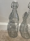 Glass Bottle 3 Set Clear Centerpiece Oil Vinegar Wine Water Liquid Storage