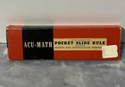 Vintage Acu-math 5 Inch Engraved Pocket Slide Rule - New In Box Model   1240 Nos