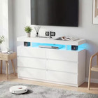 6-drawer White Dresser  32 In  H X 47 In  W X 15 In  D Double Dresser With Power