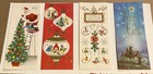 Vintage 6 Pc  Set Mid-century 8  Tall Slim Christmas Greeting Cards Cute  Santa