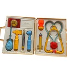 Fisher-price Medical Kit 936 Vintage 1977 Tan Blue Yellow Red Doctor Toy Set