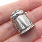 925 Sterling Silver Antique Victorian Floral Oxidized Sewing Thimble
