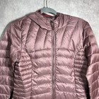 Eddie Bauer Astoria Parka Jacket Womens Small Pink Down Zip Up Hooded Puffer