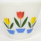 Vintage Fire King Tulip Milk Glass Grease Jar Bowl With Lid