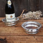 Antique Victorian Country House Silver Plate Turned Wood Bottle Coasters Pair