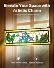 32 x10  Tiffany Style Stained Glass Window Panel Hanging Transom