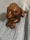 Lion Solid Mahogany Wood Lion Carving Hand Carved Vintage 9 x5  Art Sculpture