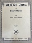 Moonlight Sonata By Beethovin For Piano Solo Simplified Vtg Sheet Music 1942